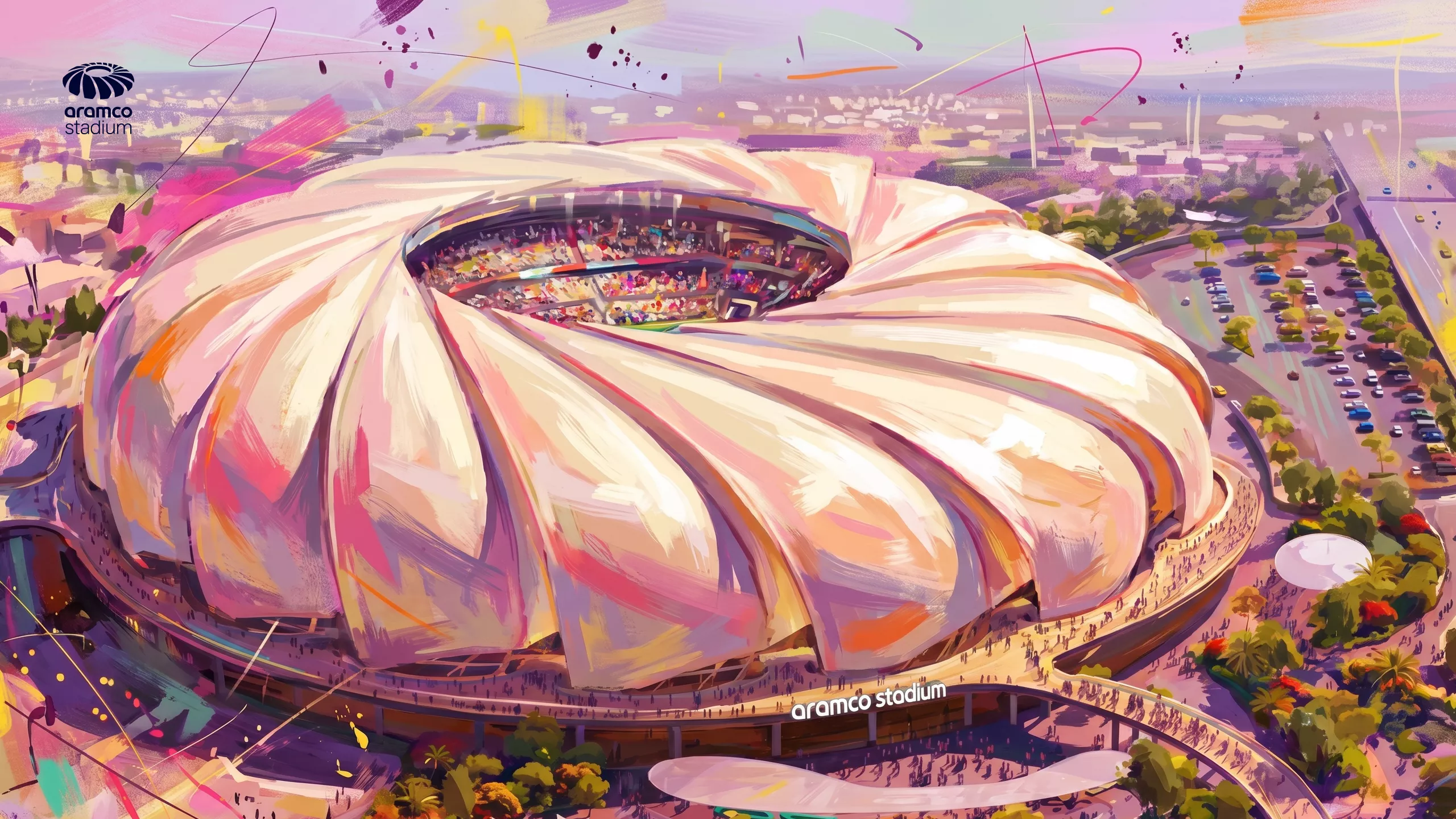 خلفية رسمية للاستاد · © استاد أرامكو